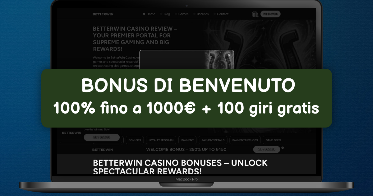 BetterWin casino welcome bonus